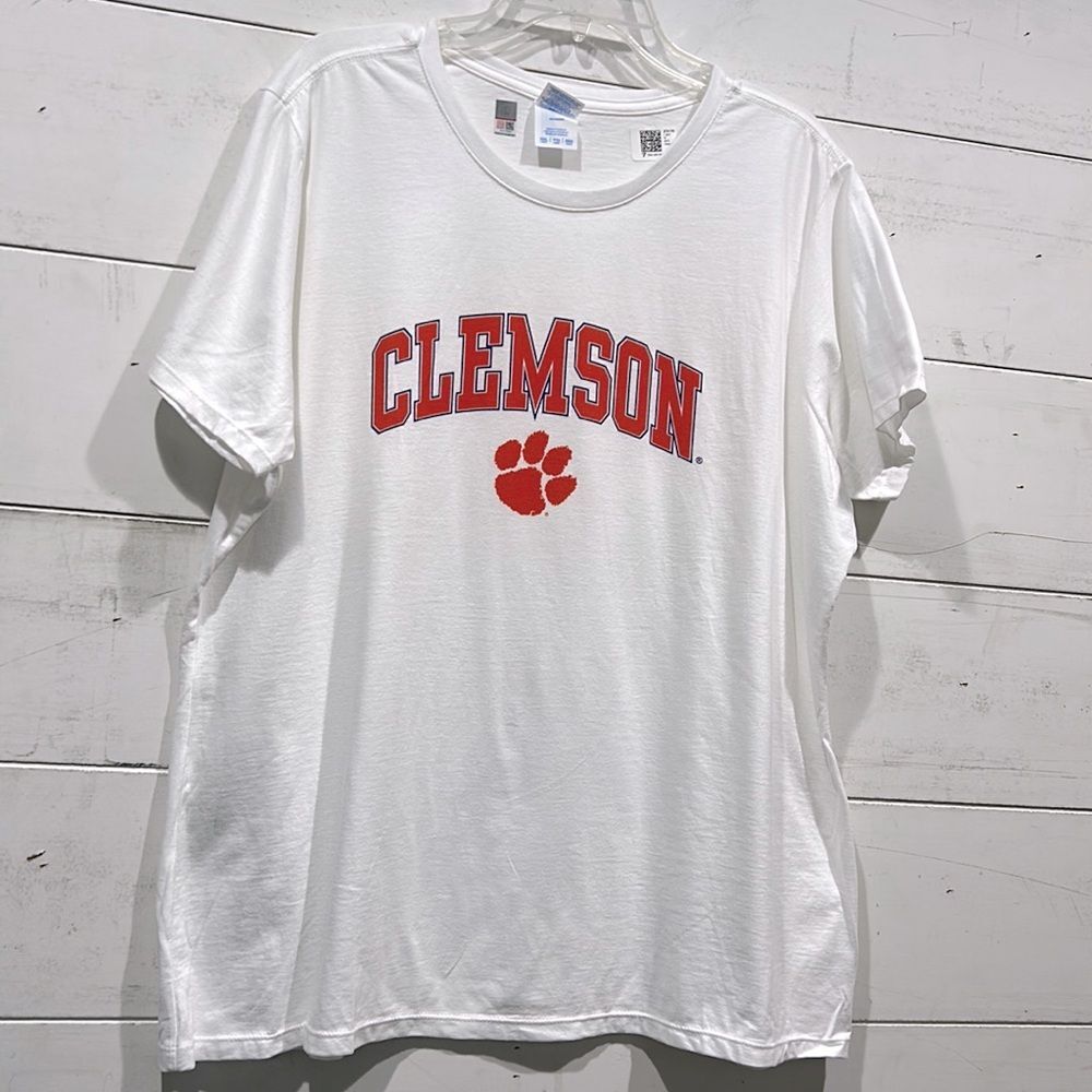 Clemson Tigers Womens Arch Over White T-Shirt - XXL - NWT